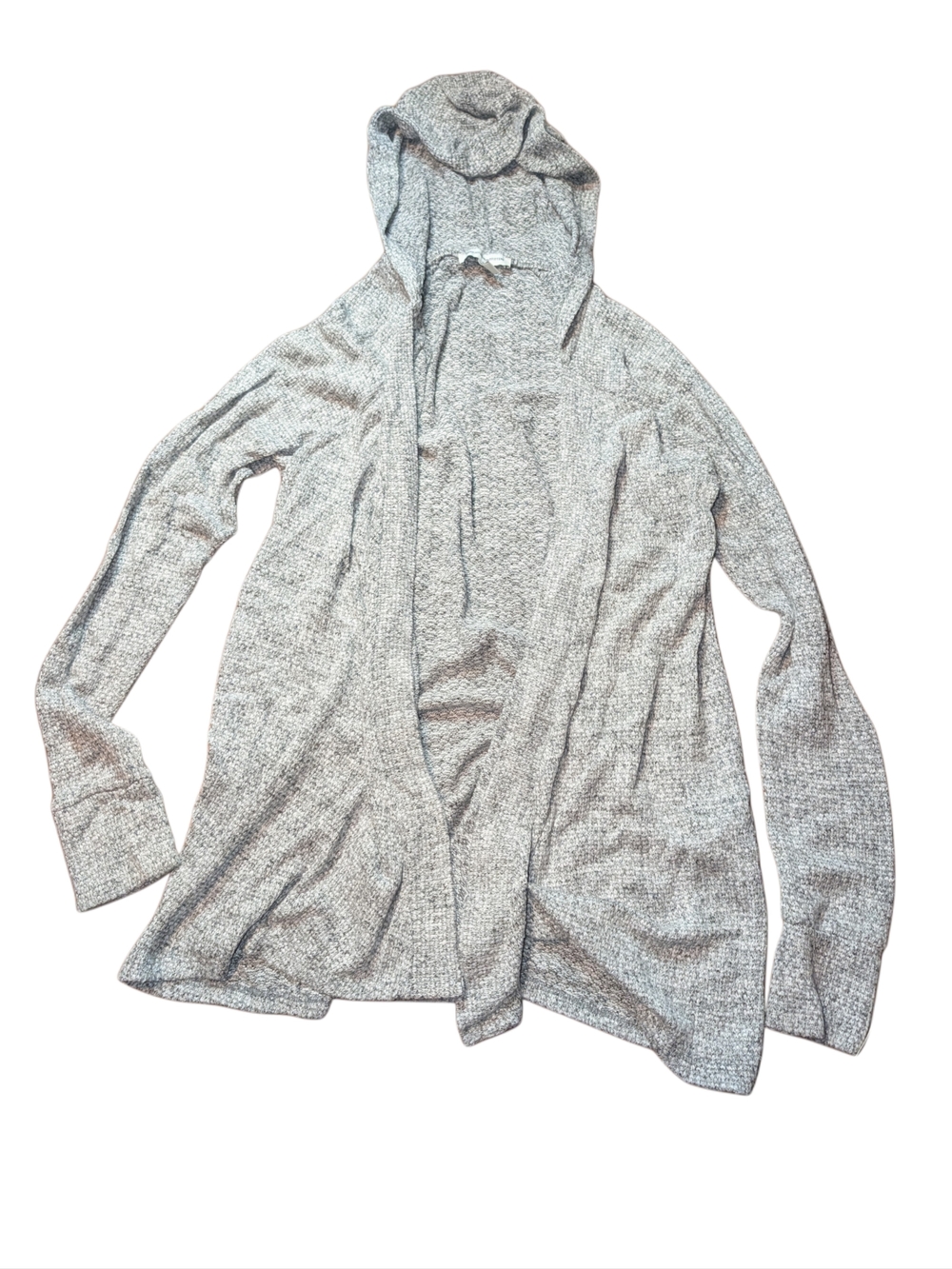 American Eagle Outfitters Light Gray Hooded Open Cardigan